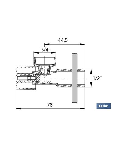 Válvula De Escuadra 1/2 X 3/4 Lavadora