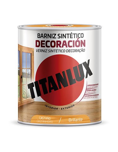 Barniz sintético decoración brillante castaño 0,250l m10100114 titanlux