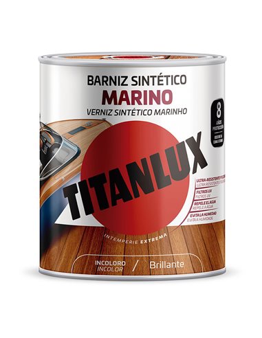 Barniz sintético marino brillante incoloro 0,250l titanlux m13100014