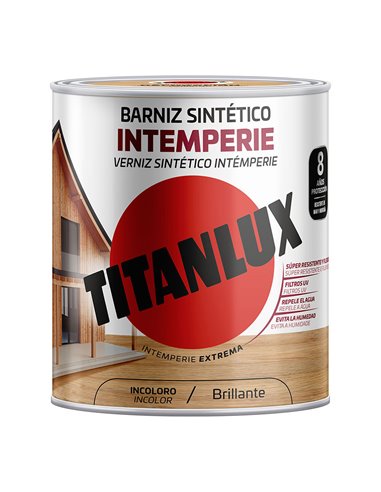 Barniz sintético intemperie brillante incoloro 0,250l titanlux m14100014