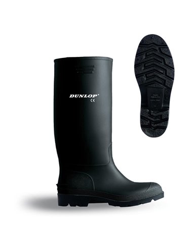 Bota de chuva em PVC Tamanho 35 preta cano alto DUNLOP