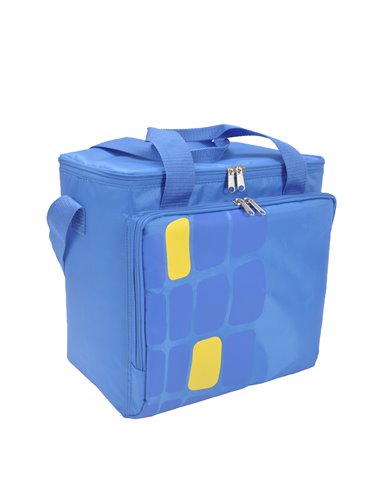 Bolsa Termica Porta Alimentos Nevera 15 Litros Forro Interior PEVA, Con Espuma Aislante, Color Azul