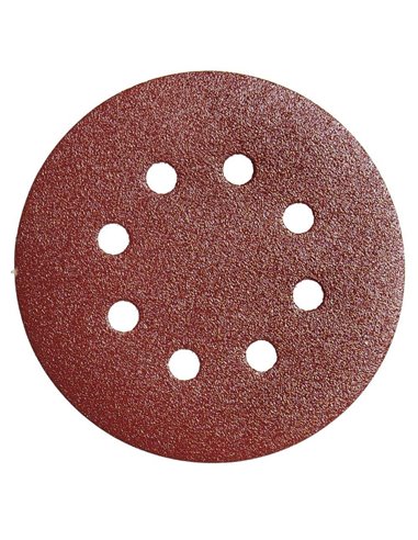 Lija recambio velcro disco Ø 125 mm. con agujeros grano 240 (10 Piezas)