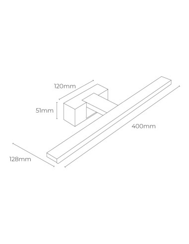 Aplique LED 8w 800lm 4000k 40x12,8x5,1cm EDM