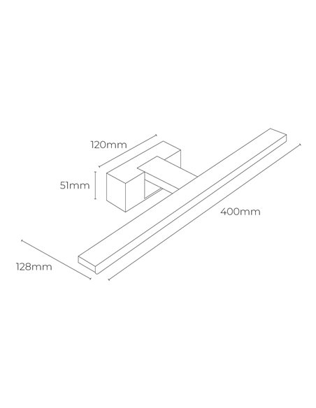 Aplique LED 8w 800lm 4000k 40x12,8x5,1cm EDM
