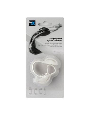 Clip para cables triple blanco inofix