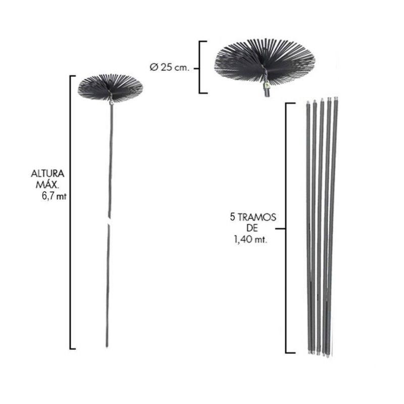 Deshollinador Cepillo Nylon 150 mm. WOLFPACK LINEA PROFESIONAL