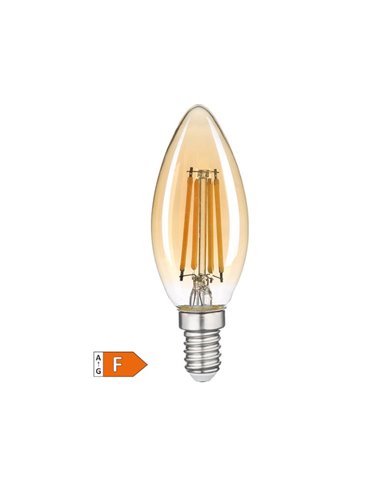 Lámpara LED vela Vintage 4W E14 2500K