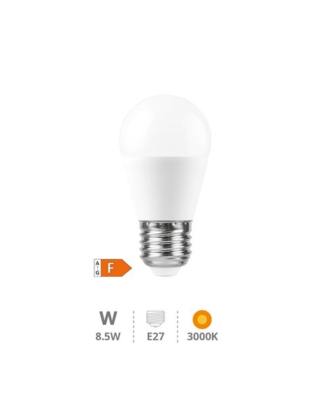 Lámpara LED esférica 8,5W E27 3000K