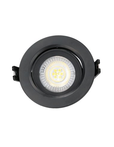 Aro basculante redondo empotrable LED Serie Banok 7W 3000-4000-6500K IP44 Negro