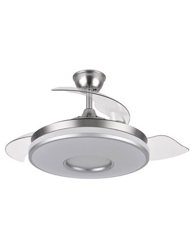  FABRILAMP 165391420 | Ventilateur Dani 72w 6117lm Chrome 4 Asp.desp. 108d 3000-4000-6000k Télécommande, mémoire et minuterie