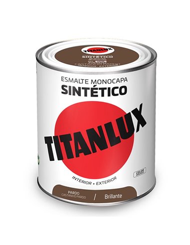 Esmalte sintético monocapa brillante pardo 750ml Titanlux 5808942