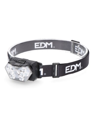 Linterna frontal a pilas 5W + 8x1W 400lm 9 LEDs EDM