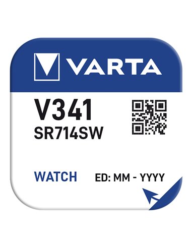 Pila botón SR714SW - V341 Varta 15mAh ø 7,9 x 1,45 mm (diámetro/alto)