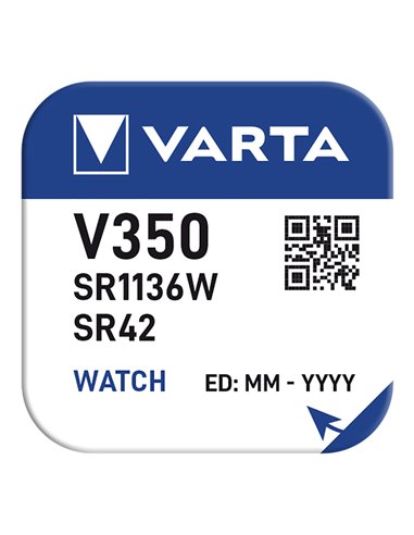 Bateria tipo botão sr42 - v350 Varta blister 1 unidade ø11,6x3,6mm