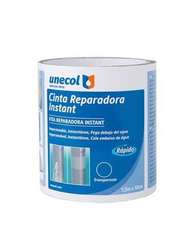 Fita de Reparo Instantâneo 10cm x 1,5m Transparente A7711 Unecol