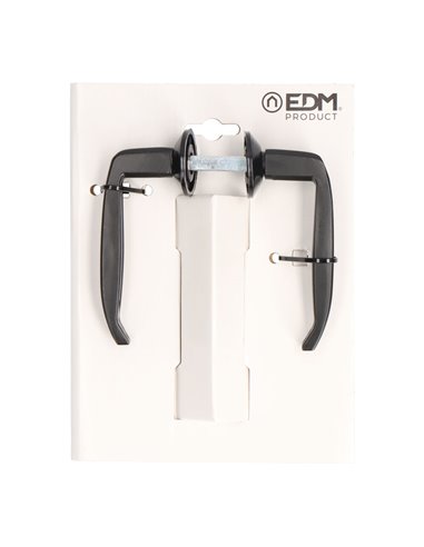 Conjunto blister de puxadores EDM para porta metálica 232 25-38mm preto