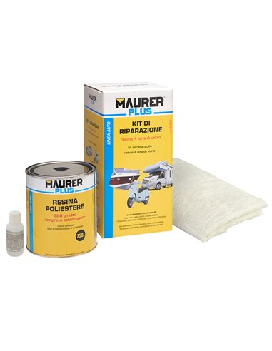 Kit de reparo de resina de poliéster 750 ml com endurecedor e fibra de vidro