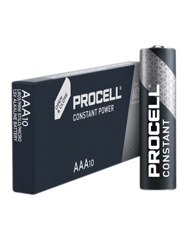 Caixa com 10 pilhas alcalinas Procell Industrial LR03 (AAA)