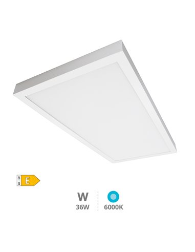 Panel superficie LED rectangular Menia 36W 6000K Blanco