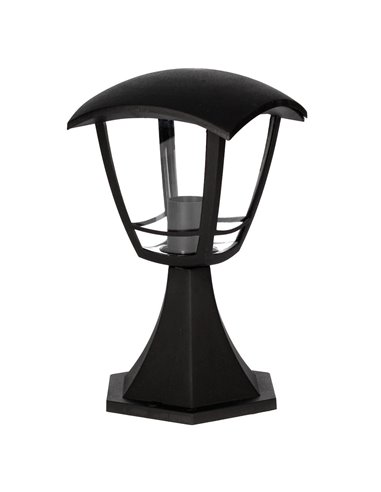 Farol de jardín sobremuro Serie Barli E27 Negro