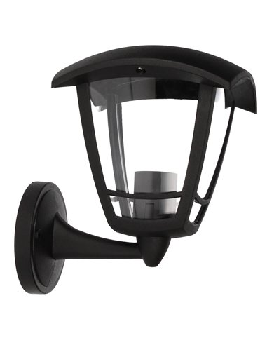 Farol jardin PP.brazo abajo E27 60W Negro