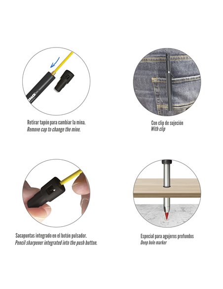 Lápis Carpenter Lápis Mecânico com Recargas de Marcador de Cera
