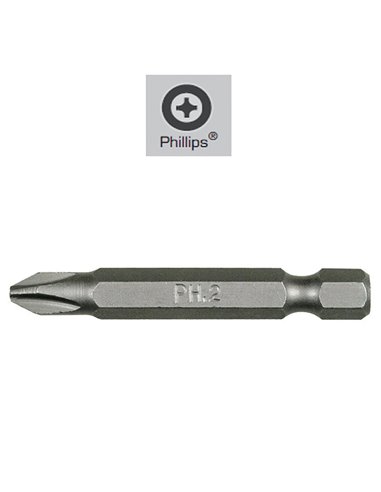 Puntas Largas Destornillador Phillips Nº 2 (2 Piezas). Acero S2 al Cromo Vanadio. Puntas Hexagonales, Destorpuntas,