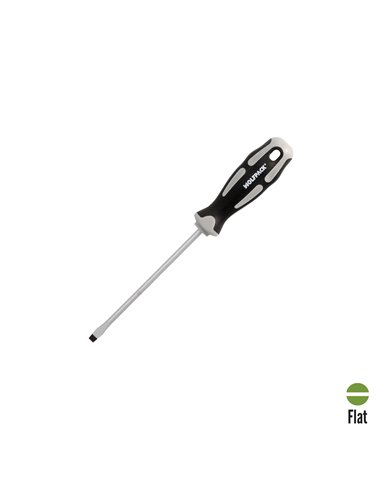 Chave de fenda plana estampada em aço S2 - 1,0 x Ø 5,5 x 125 mm