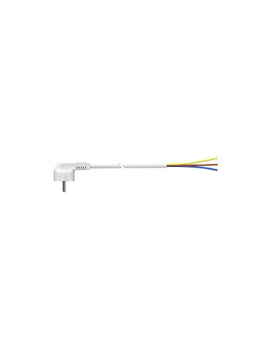 Cabo com Ficha Schuko 1m 3x1,5mm 4,8mm 16A 250V T/TL Branco - Solera 7000/1