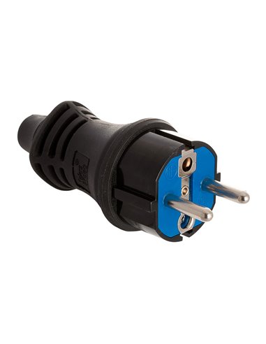 Plugue de Borracha 16A 250V t/tl IP44 4.8mm Preto Solera 5706C