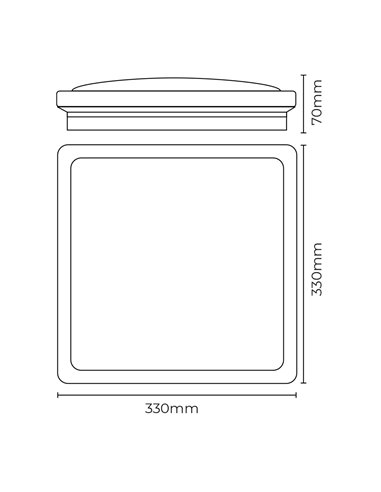 Luminária LED de superfície quadrada 18w 1820lm...