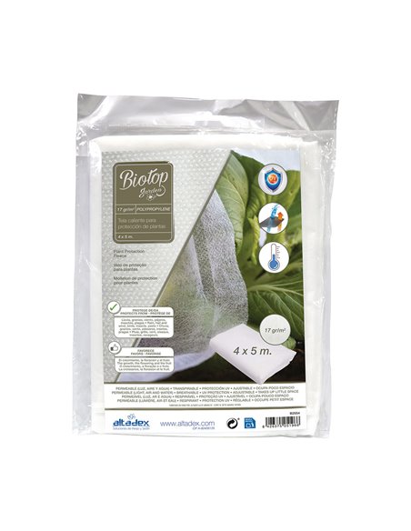 Tela de protección cultivos paño artic 4x5m 17g/m²
