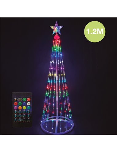 Árbol LED 1,2M con USB + mando 32 funciones IP44 con luz fría (copia)