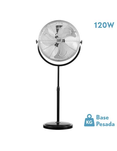 Ventilador De Pie Trascias 120w Negro Regx55x55 Cm  3 Velocidades Orientable