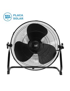 Ventilateur Cyclone Solaire Industriel DC 25w Noir 3 vitesses Usb 43x46x40cm