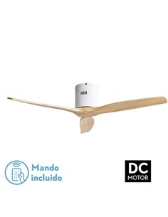 Ventilador techo con luz 60W 5 aspas con mando madera haya GSC