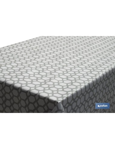 ROLLO MANTEL ANTIMANCHAS 1,40 x 25m 50% ALG/50% PVC. HEXAGONOS