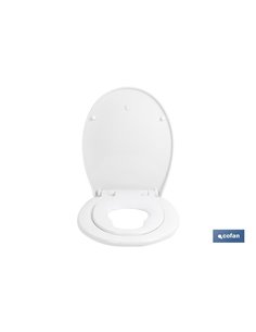 Tapa WC Universal, de material plastico, Forma Ovalada, Resistente, Fácil  Instalación, Blanco. Medidas 43 x 35 x 4 cm