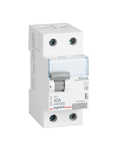 Diferencial TX3 2/40/30AC Bipolar 230V~ 30mA Color Blanco