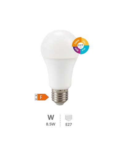 Bombilla LED estándar 8,5W E27 RGB + CTT