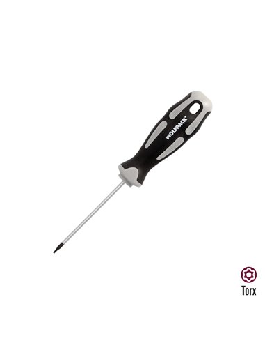 Destornillador Torx Acero S2 Mango TPR Bimaterial. Medida T06 x Ø 3,0 x 75 mm.