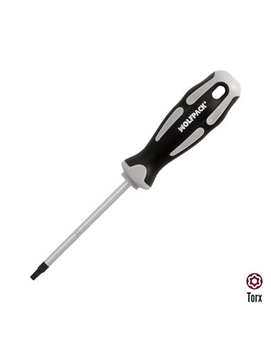 Destornillador Torx Inviolable Acero S2 Mango TPR Bimaterial. Medida T20 x Ø 5,0 x 75 mm.