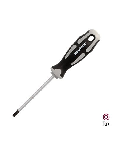 Chave de fenda Torx à prova de adulteração S2 Cabo TPR bimaterial de aço. Medida T25 x Ø 6,0 x 100 mm.