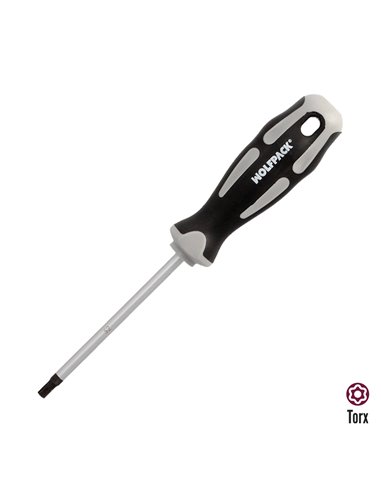 Destornillador Torx Inviolable Acero S2 Mango TPR Bimaterial. Medida T27 x Ø 6,0 x 100 mm.