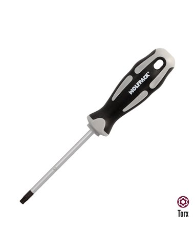 Destornillador Torx Inviolable Acero S2 Mango TPR Bimaterial. Medida T30 x Ø 6,0 x 100 mm.