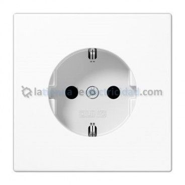 Tampa base tomada Schuko 2P+TT BRANCO JUNG LS 1520 KI PL WW