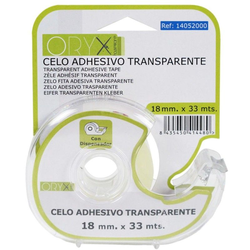 Fita Adesiva Transparente 18 mm. x 33 Mts. Com dispensador.