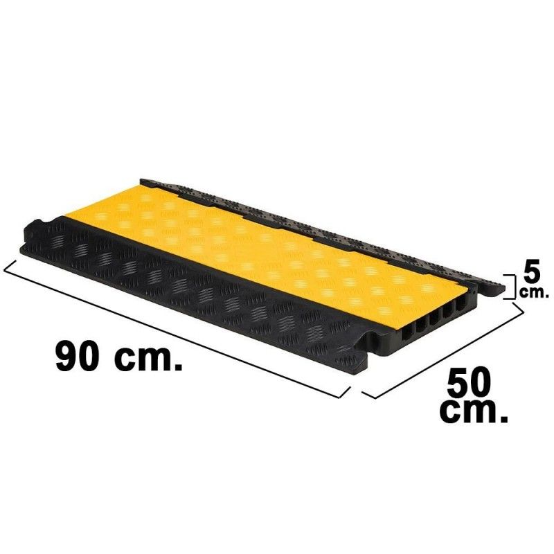 Passa-cabo de piso 5 canais 90x50x5 cm.