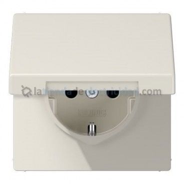 Tapa base de enchufe schuko 2P+TT con tapa MARFIL JUNG LS 1521 KI KL 